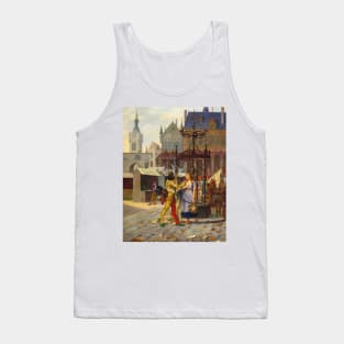 Flirtation In The Town Square by Adolphe-Alexandre Lesrel Tank Top